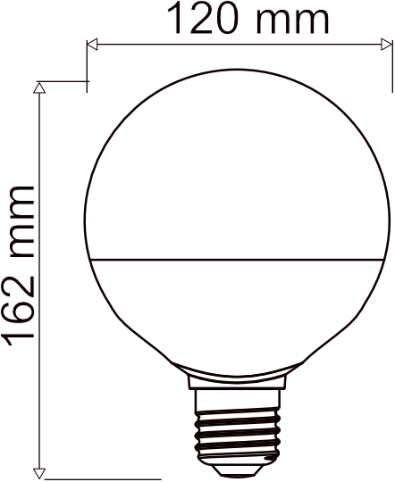 Produit — Ampoule LED SMD Globe G120 opale 3000K 1521L 15W E27