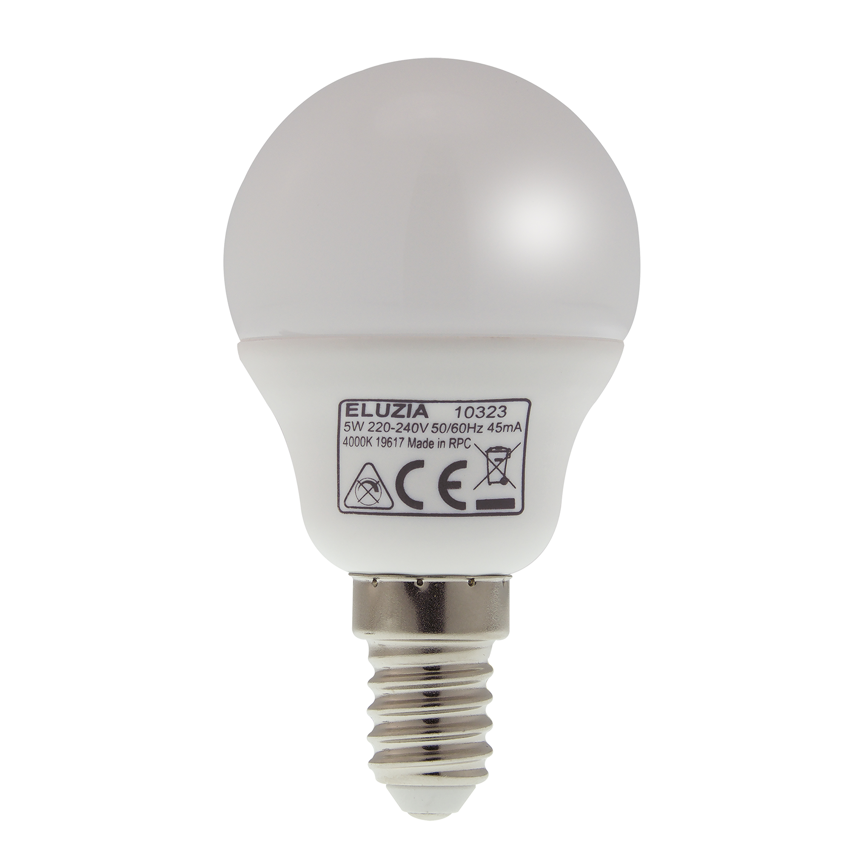 lampadina LED SMD mini sphér. P45 opale 4000K 5W 470LE14