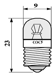 Produit — Ampoule miniature 2700K E10 T9x23 24V 125mA 3W C-2F 1000H