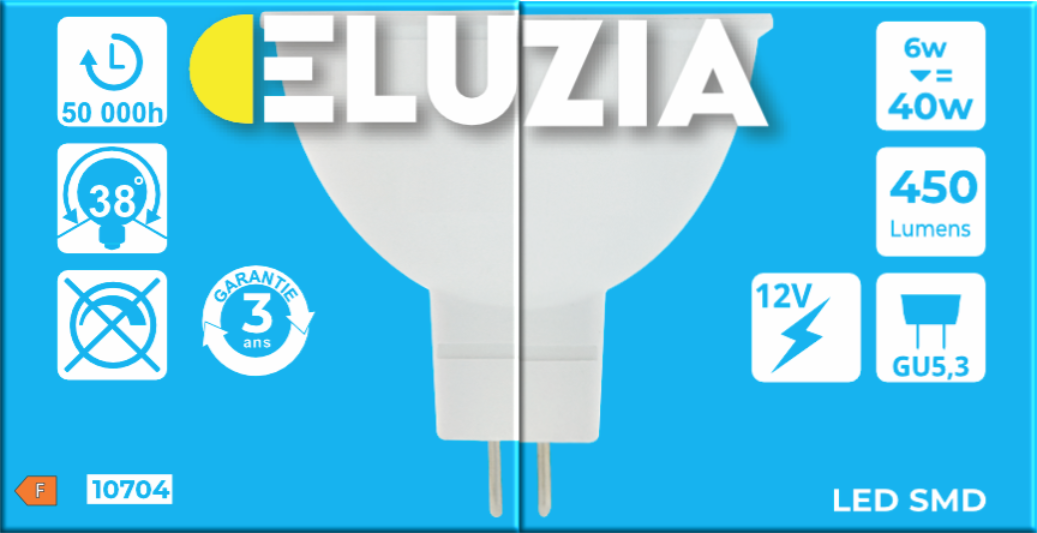 Packaging — Ampoule LED SMD MR16 4000K 6W 450L 12V GU5,3 100°