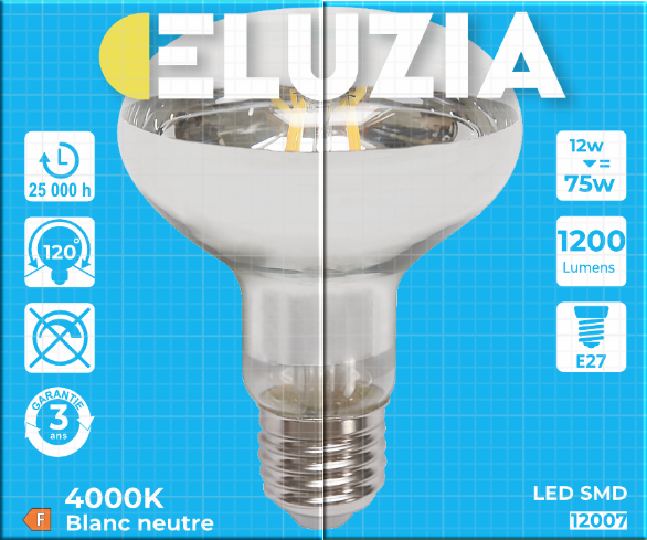 Produit — Ampoule LED SMD Spot R80 4000K 12W 1200L E27