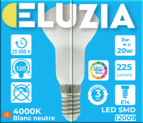 Produit — Ampoule LED SMD Spot R39 4000K 3W 225L E14 IRC90