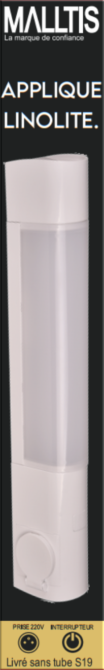 Prodotto — Applique Linolite LED avec interrupteur + Prise pour S19 (non fourni)