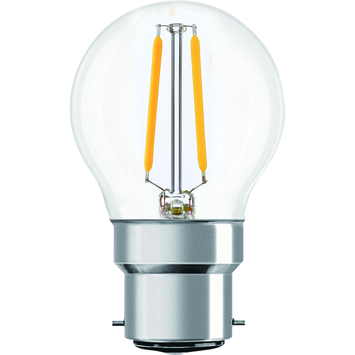 Lampe LED Fil. (D) mini sphér. P45 claire 2700K 2,5W 250L B22 free-flicker - Bx1
