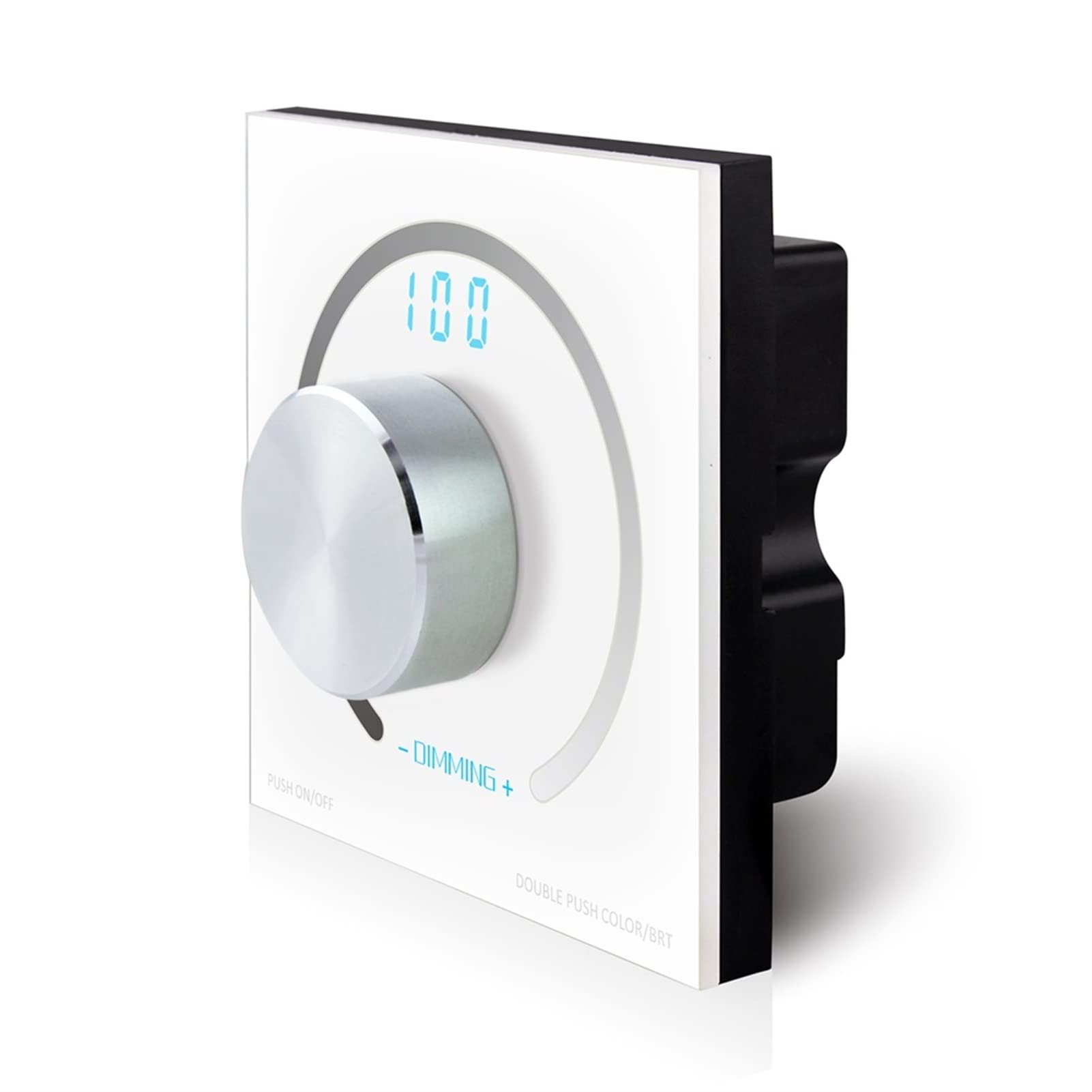 Controleur mural con molette 12V/24V 86x86x51 4A*2ch - 144W-288W