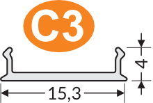 Dimensions — Diffuseur C3 2m noir