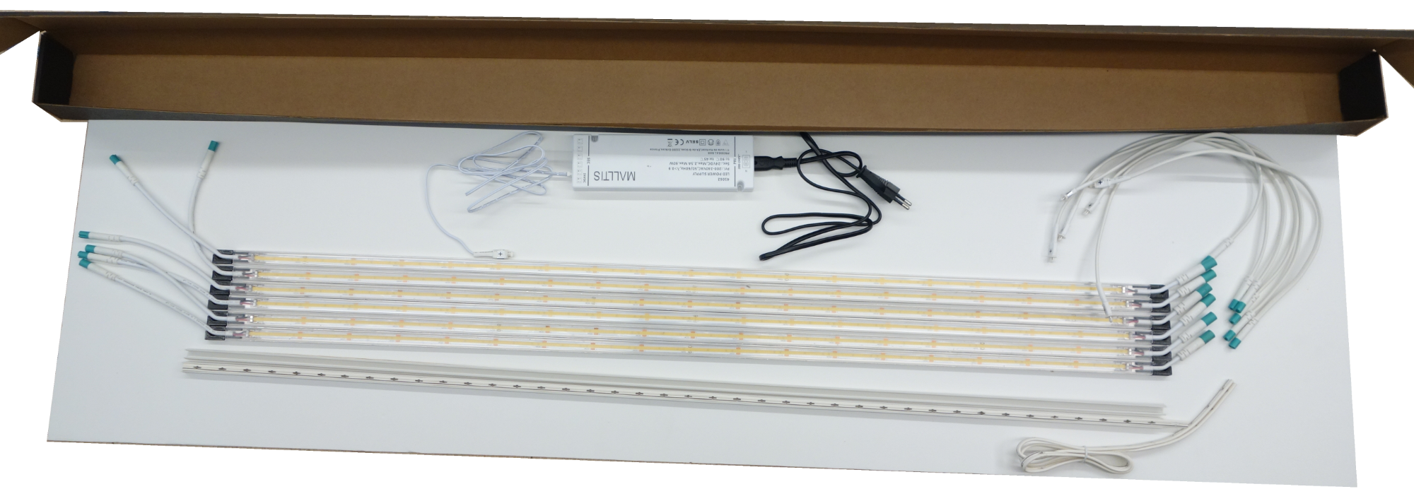 KIT LED RAYON - 6 plafoniera lineares de 1m20 9,6W/m 3000K IRC90 - driver 100W