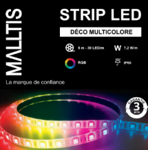 Produit — Strip LED IP65 SMD5050 RGB+W 19.2W 24V 5mx12mm