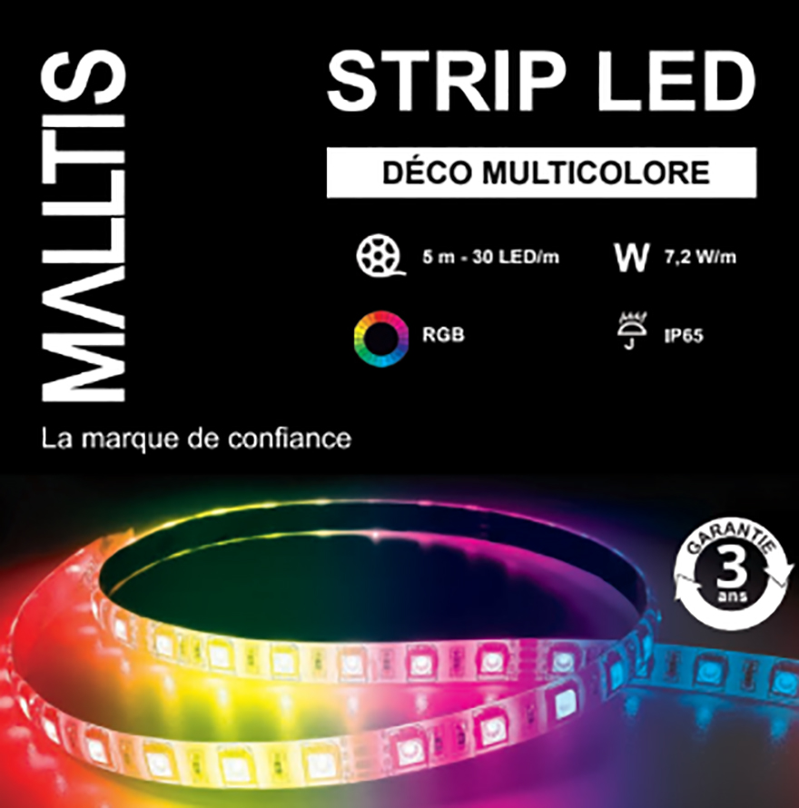 Produit — Strip LED IP65 SMD5050 7.2W/m RGB 24V 5m x 10mm