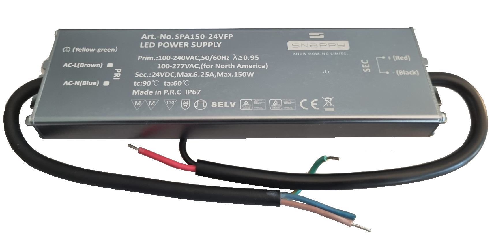 Produit — Driver IP67 Snappy 24V 150W slim