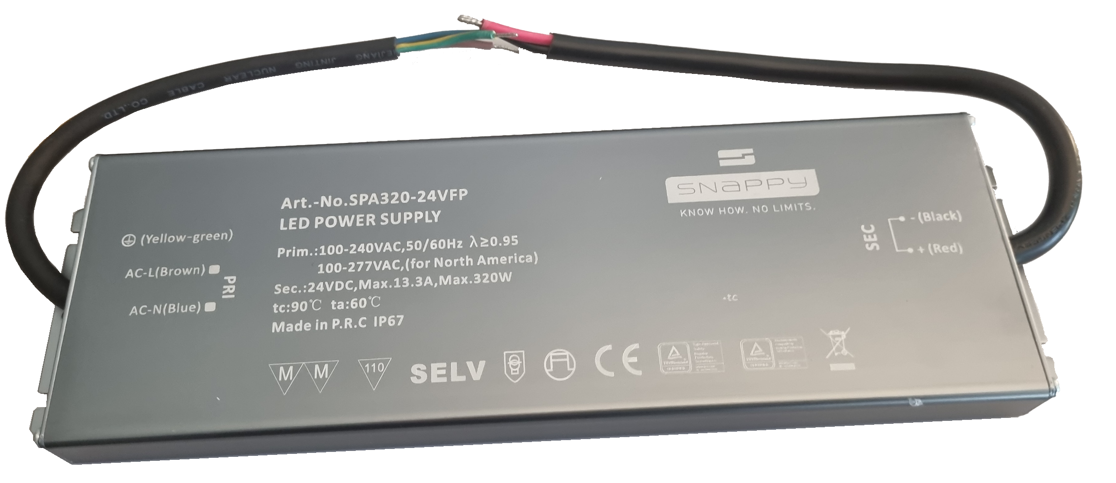 Produit — Driver IP67 Snappy 24V 320W slim
