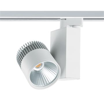 proiettore bianco LED COB 3 phases sur rail 30W 3750L 3000K 24° IRC90