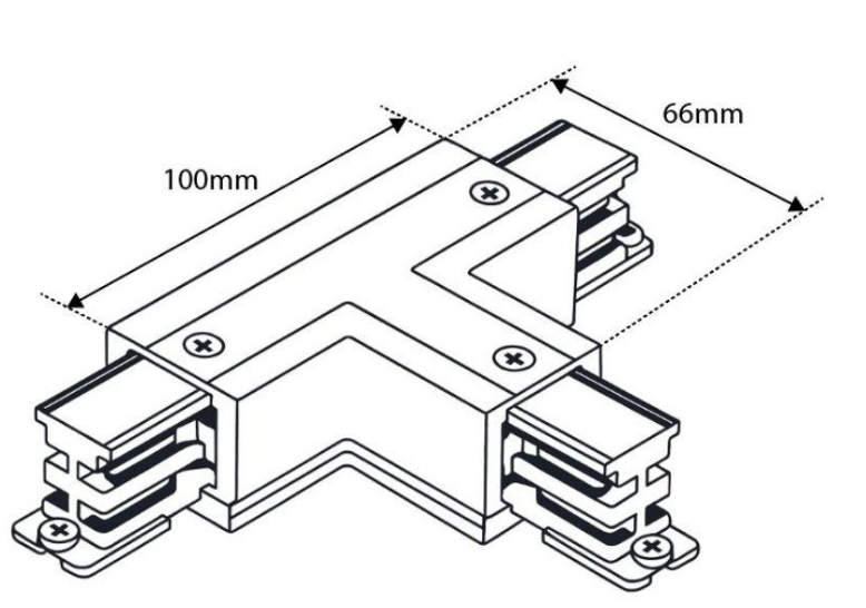 Produit — Connecteur - T - rail 3 phases intérieur Blanc XTS36