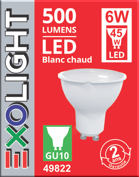 Produit — Ampoule LED SMD PAR16 3000K 35° 6W 500L GU10 -Bx1