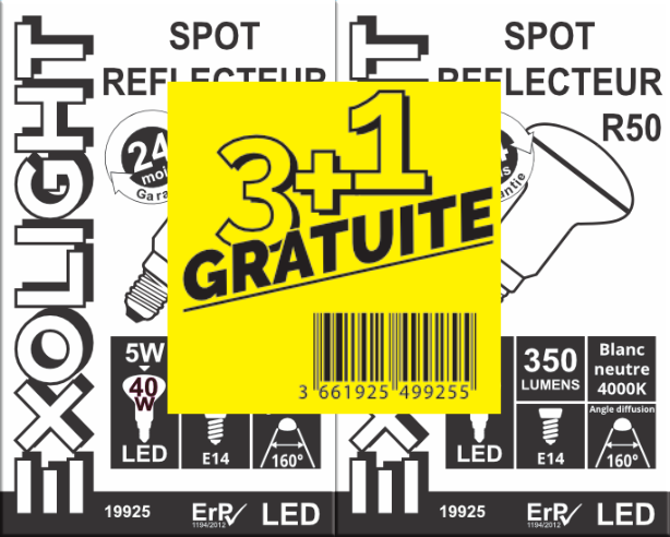 Produit — Ampoule LED SMD Spot R50 4000K 5W 420L E14 -Bx4