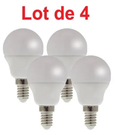 lamp LED SMD mini sphér. P45 opaal 3000K 5W 470L E14 -Bx4