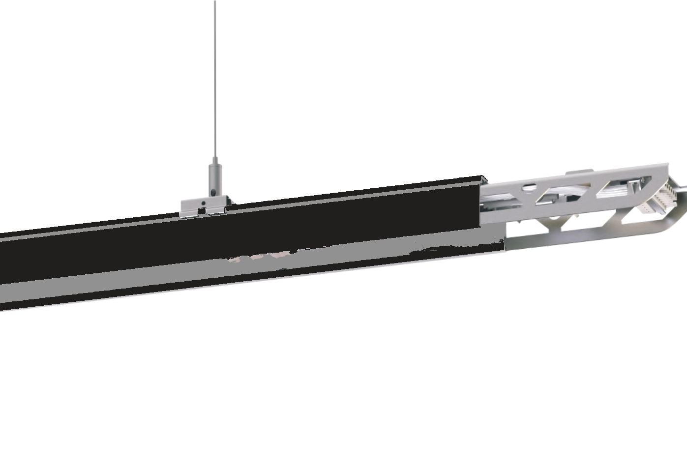 Linear-Lighting Structure acier 1437mm nero 5 conducteurs