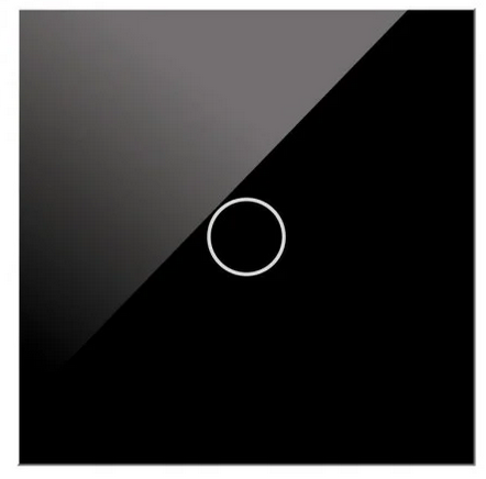 Produit — Interrupteur tactile wifi 10A IP20 86x86mm noir mate à encastré avec cadre