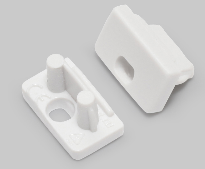 Produit — Terminaison SLIM8 blanc avec passage de câble (set de 2)