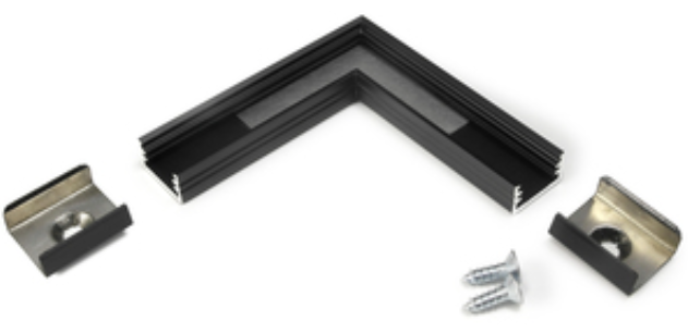 Produit — Connecteur L 90° pour profilé SLIM8 anodisé noir