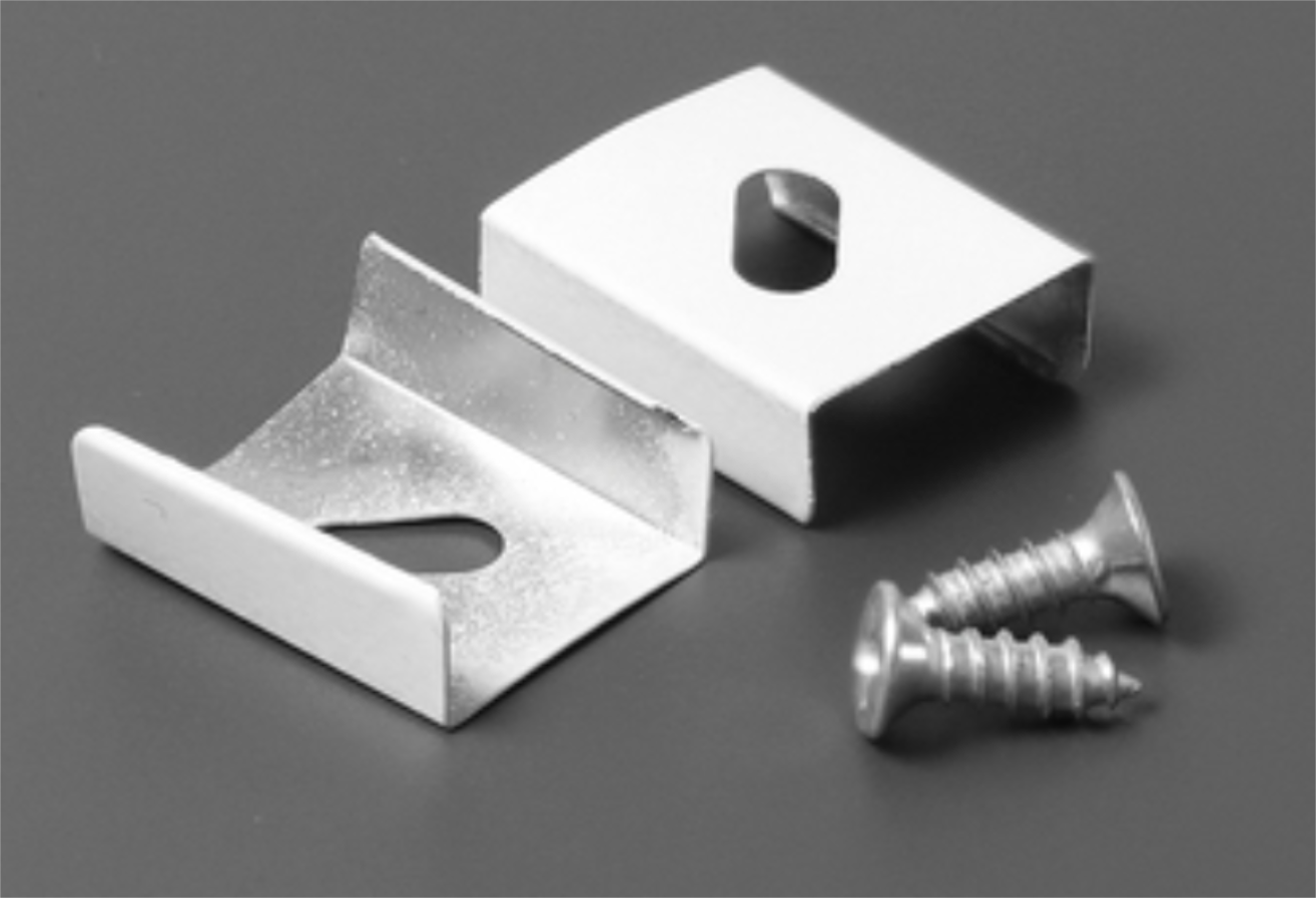 Produit — Support S de fixation inox flexible blanc (set de 2)