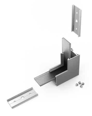 Produit — Connector LINEA20 90deg bent anodisé /plastic bag