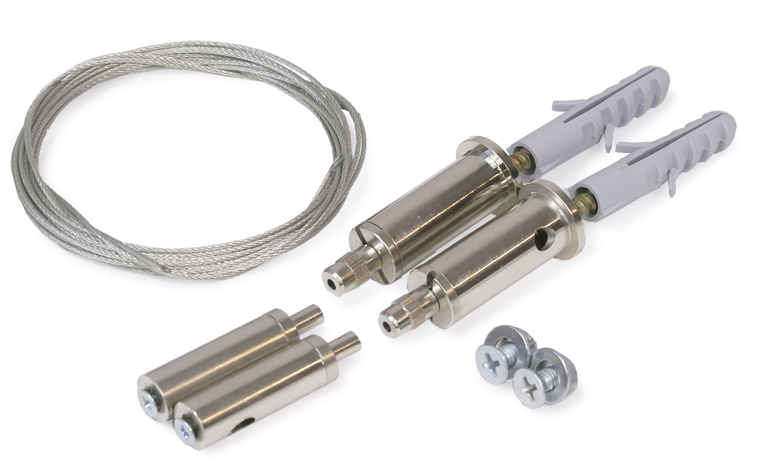 Produit — Câble acier 1m50 + support de fixation chrome