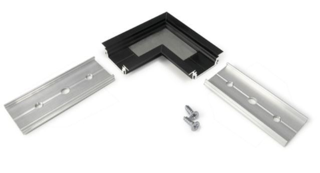 Produit — Connector GROOVE14 90deg noir anodisé /plastic bag