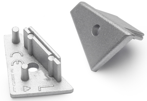 Produit — Terminaison CORNER10 argent + passage de câble (set de 2)