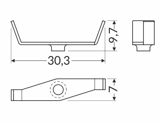 Dimensions — LED Clamp VARIO30-1 blanc painted - Set de 2
