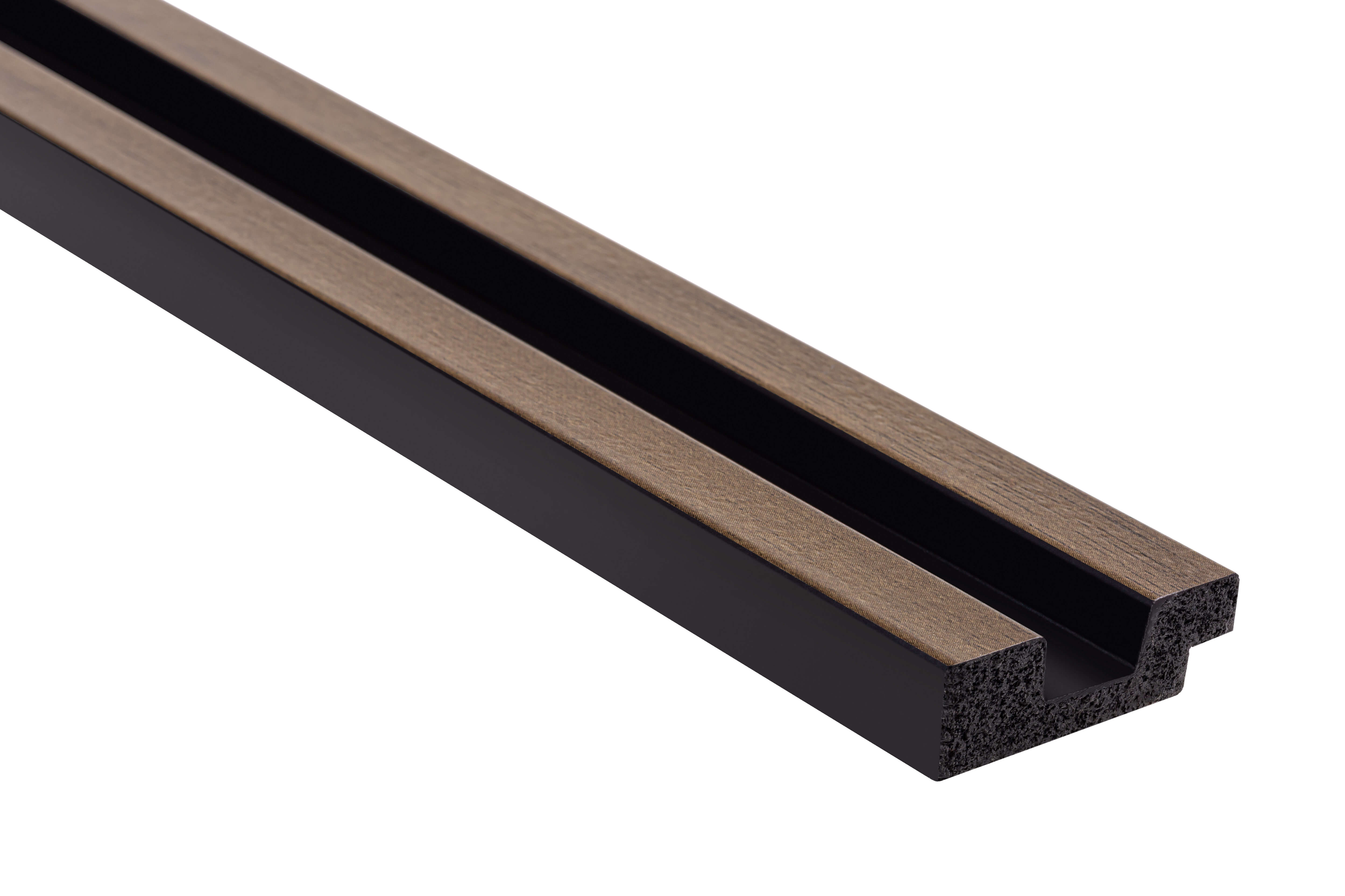 Panneau decor lamelli marron foncé gauche