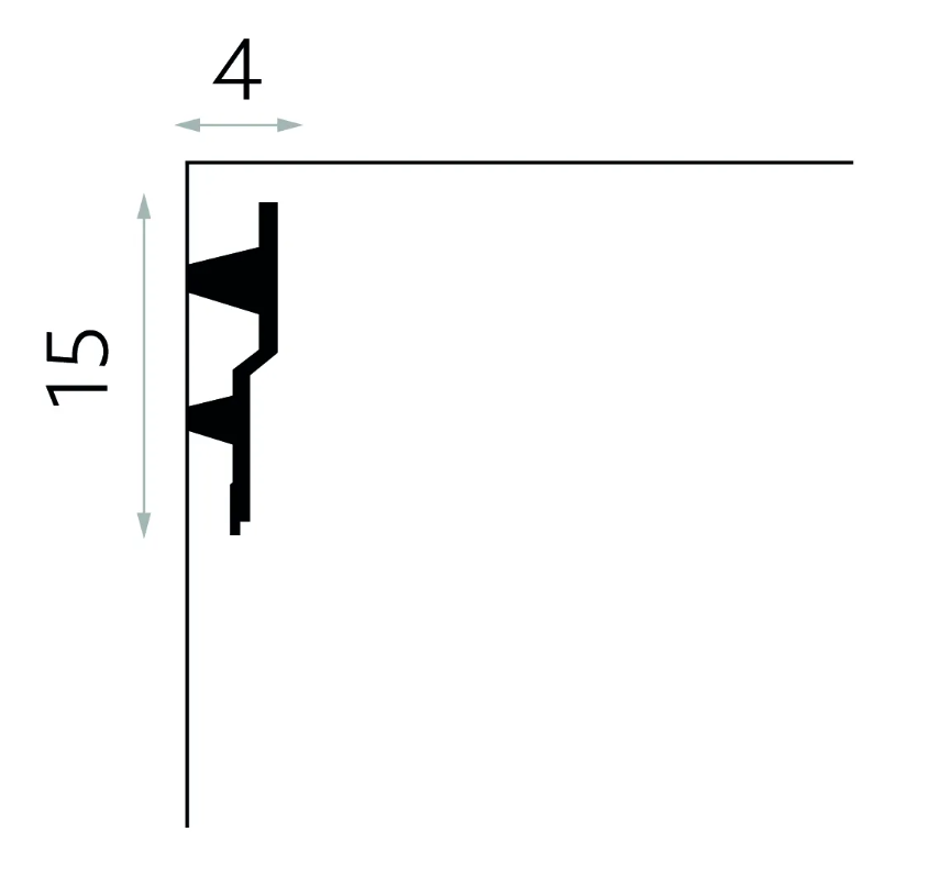 Produit — Moulure Corniche pour LED MDB150 2M40 - STANDARD