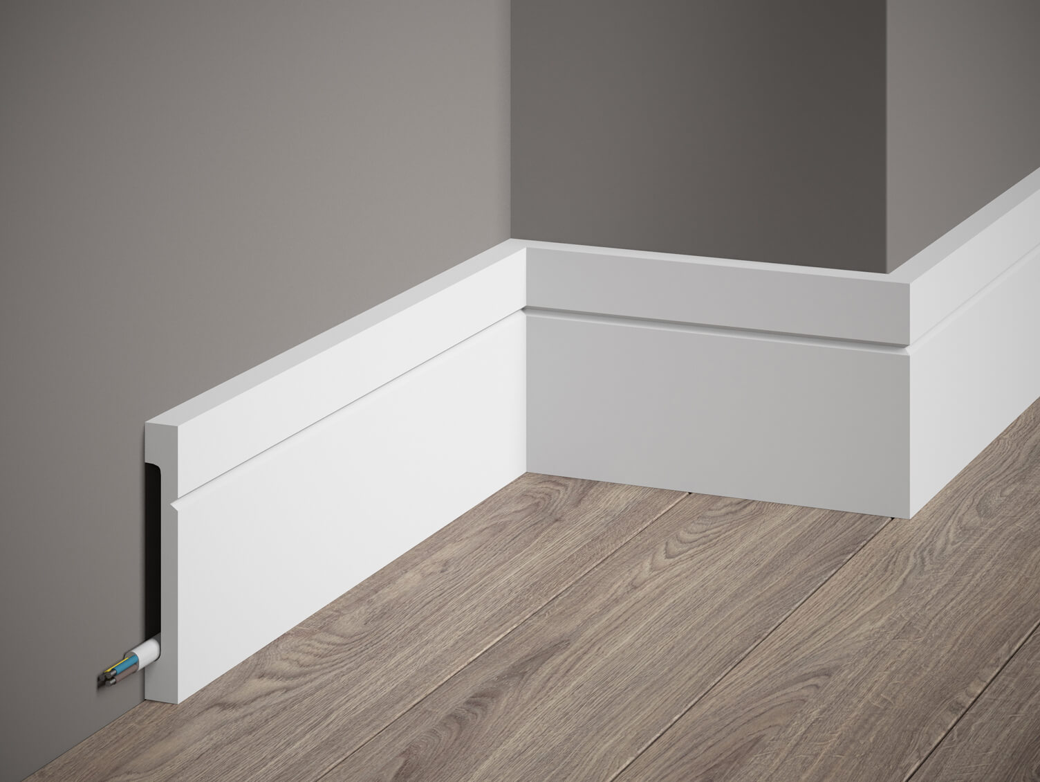 Produit — Moulure Plinthe passe câble MD356 2M - STANDARD