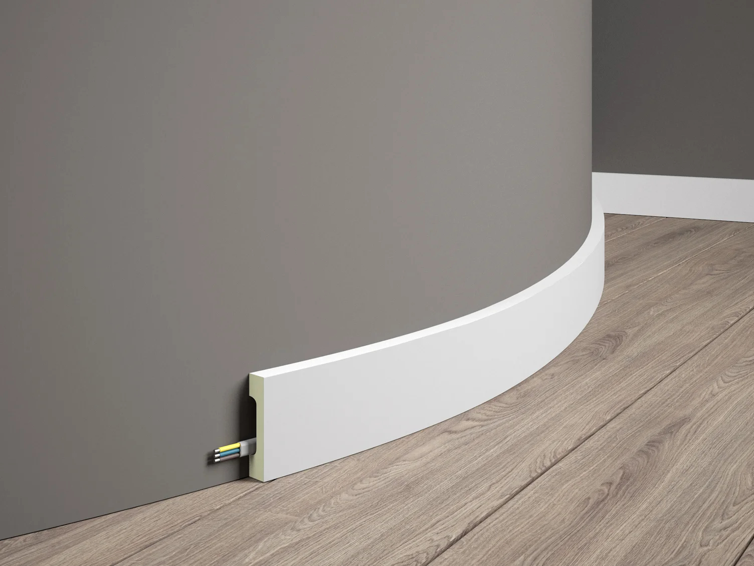 Produit — Moulure Plinthe passe câble MD359F 2M - FLEXIBLE