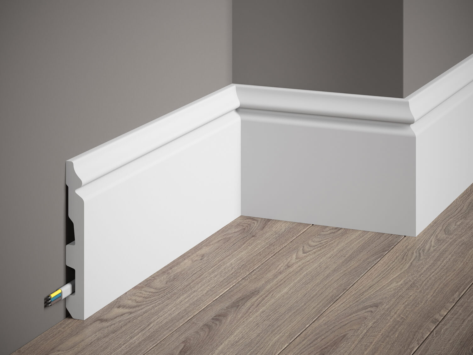 Produit — Moulure Plinthe passe câble MD360 2M - STANDARD