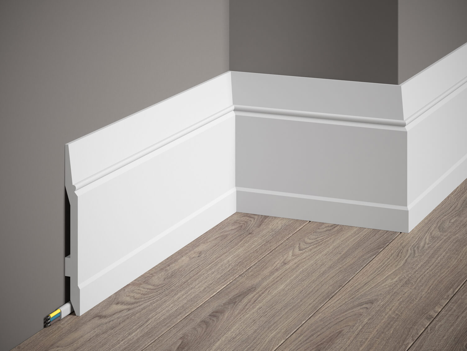 Produit — Moulure Plinthe passe câble MD361 2M - STANDARD