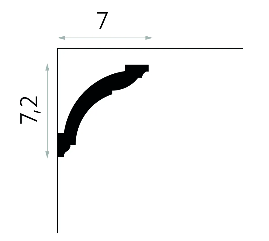 Produit — Moulure Corniche pour LED MD367 2M - STANDARD