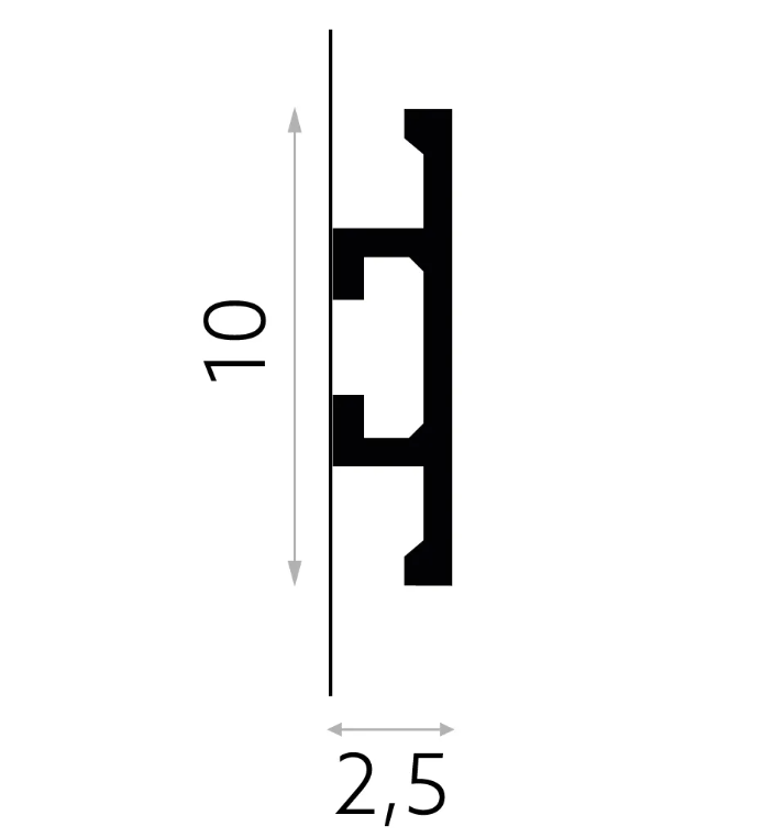 Produit — Moulure Murale pour LED QL017 2M - STANDARD