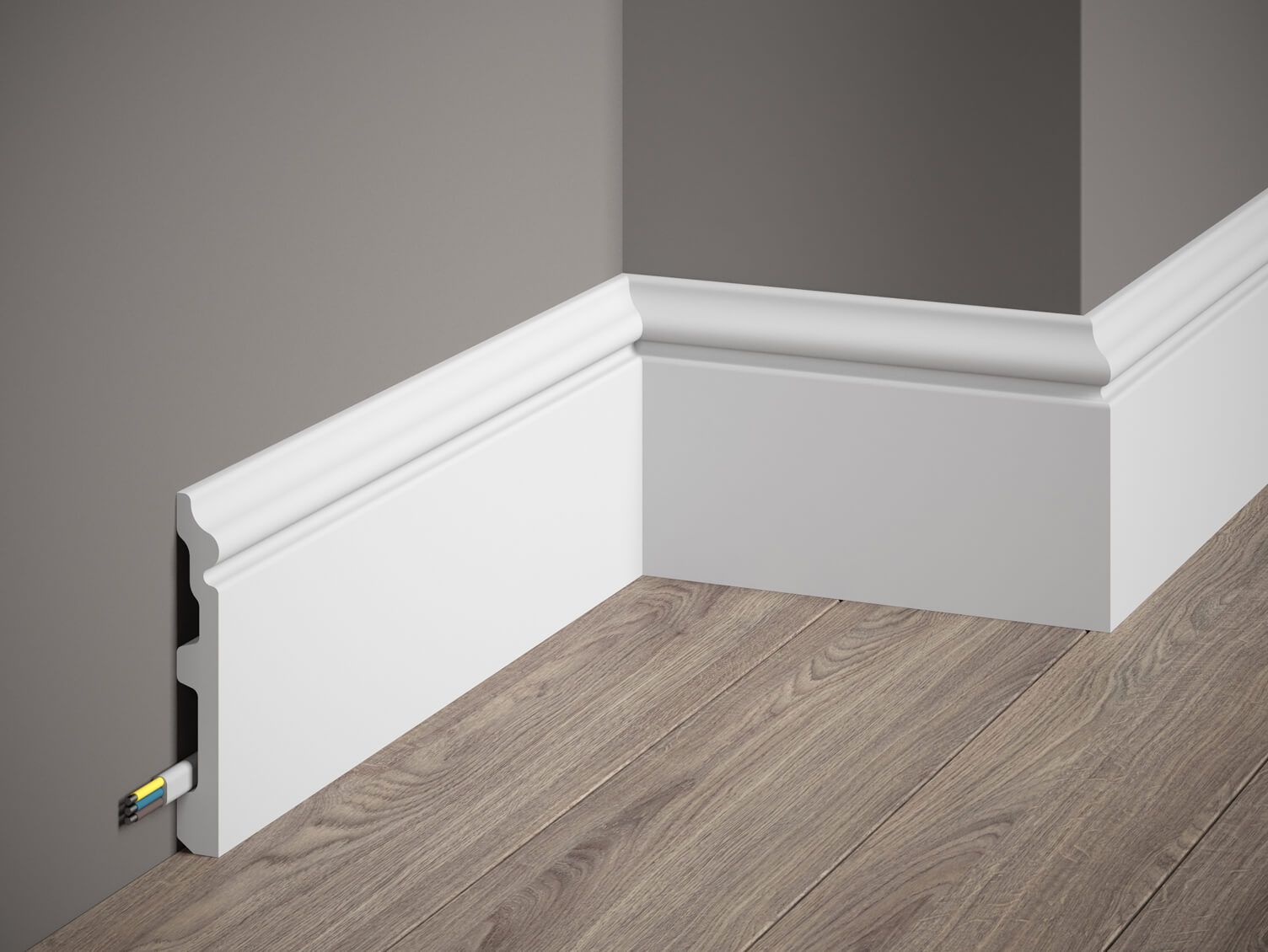 Produit — Moulure Plinthe passe câble MD358P 2M - PREMIUM