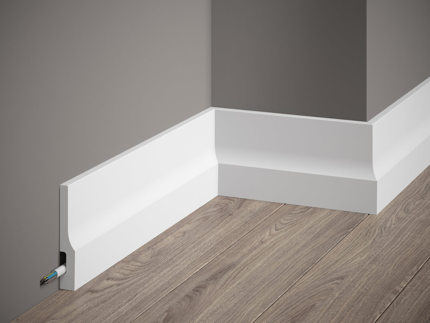 Produit — Moulure Plinthe passe câble QS009P 2M - PREMIUM