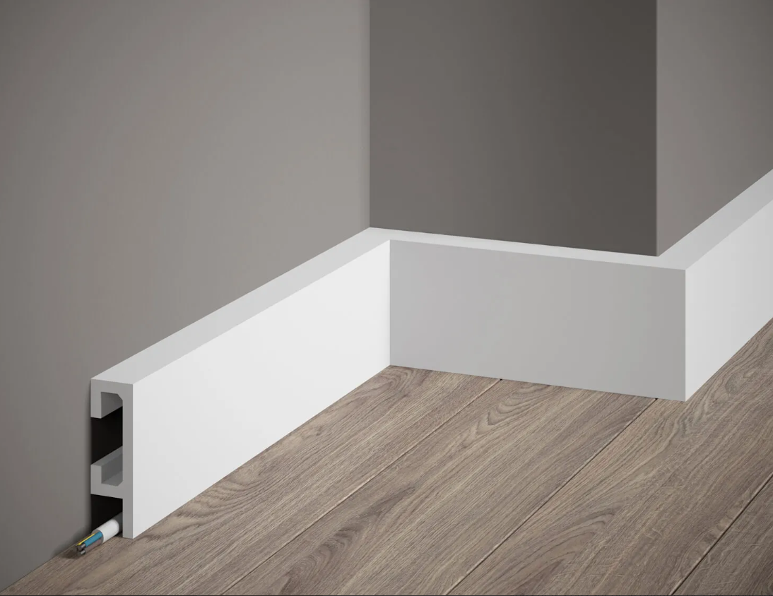 Produit — Moulure Plinthe passe câble QL019P 2M - PREMIUM