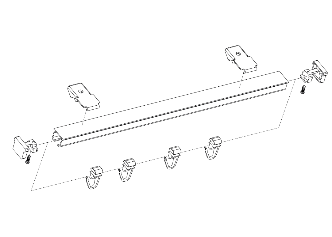 Produit — Tringle à rideau simple coulissant blanc - 1,5m