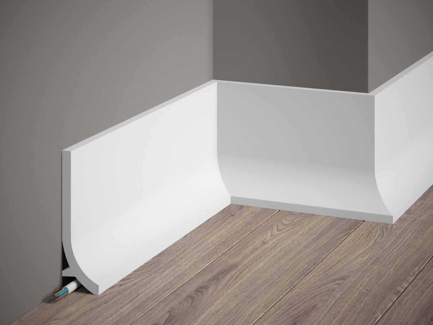 Produit — Moulure Plinthe passe câble QS011P 2M - PREMIUIM