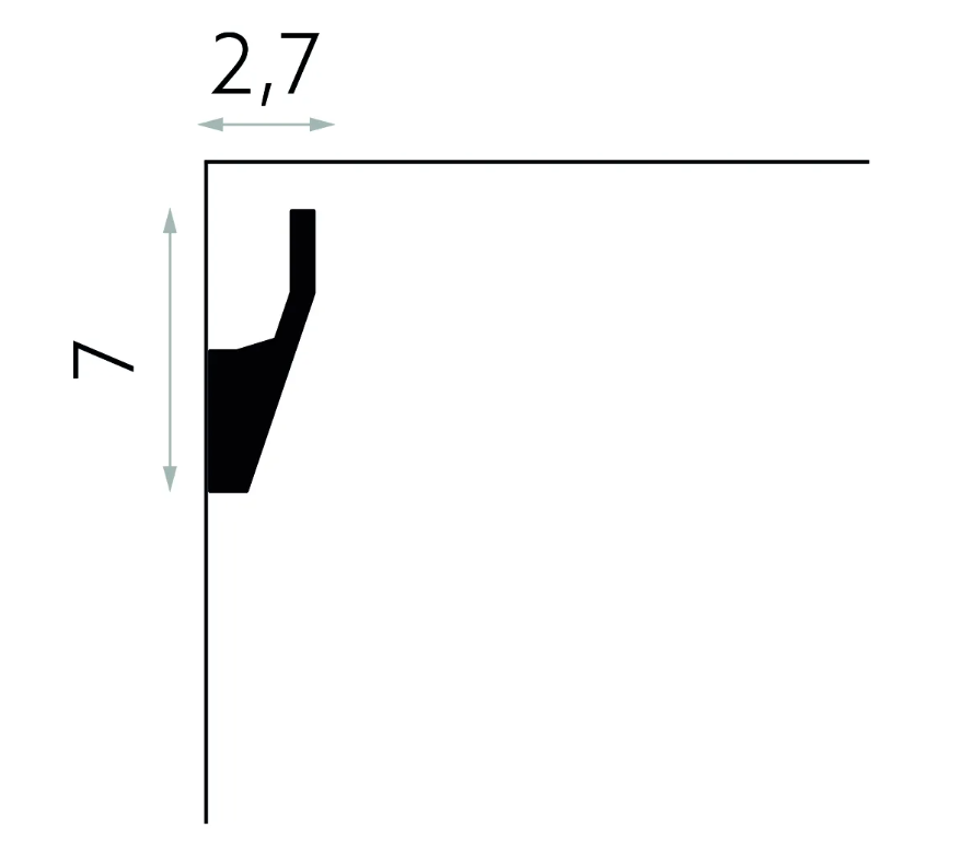 Produit — Moulure Corniche pour LED MD118 2M - STANDARD