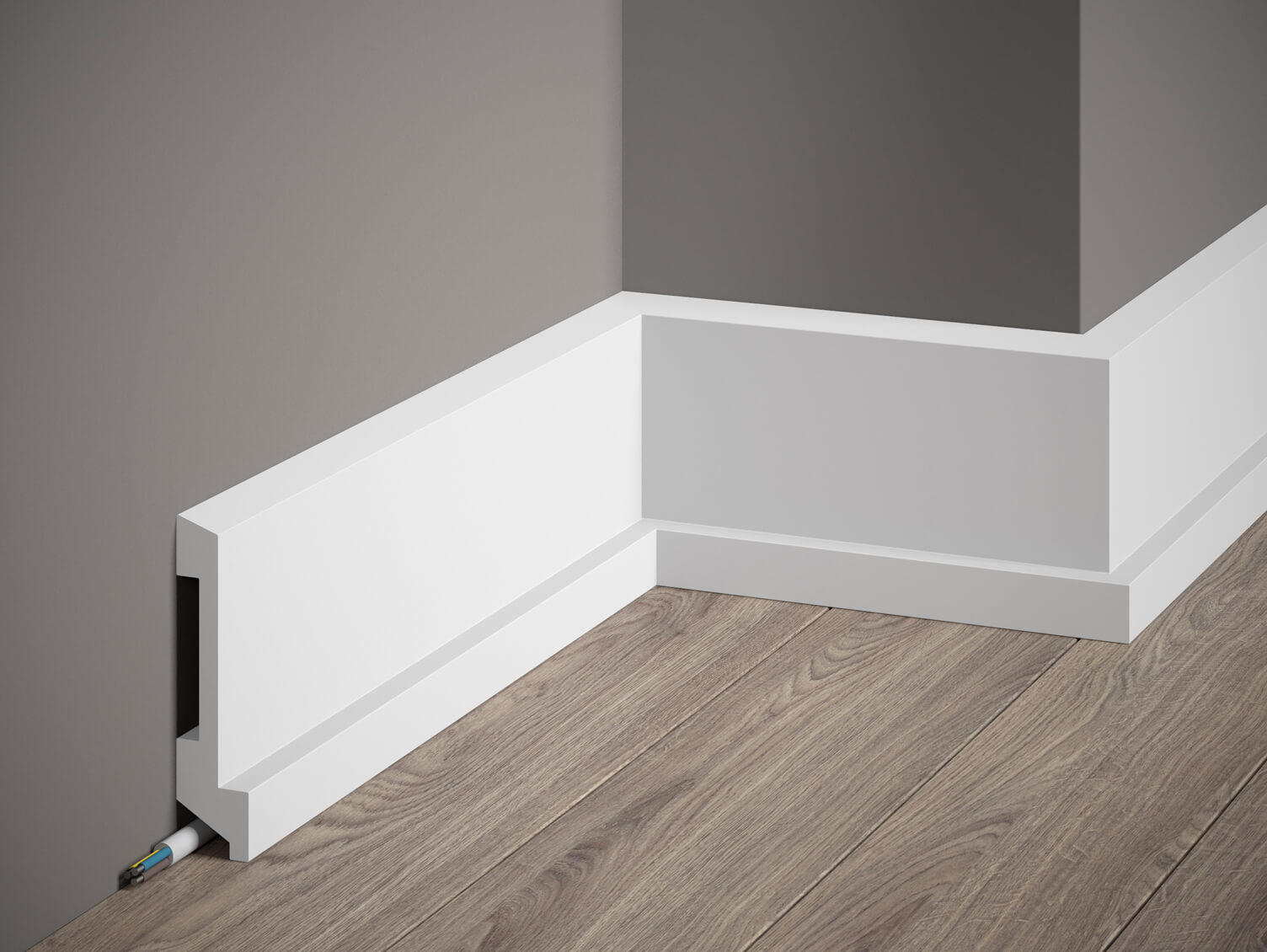 Produit — Moulure Plinthe passe câble MD025P 2M - PREMIUM