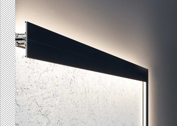 Options — Profilé LED BACK10 /1m alu brut (A/UX)