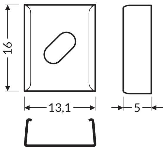 Dimensions — Support de fixation Z flexible percage oblong noir (set de 2)