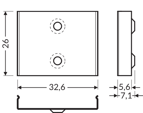 Dimensions — Support de fixation W noir