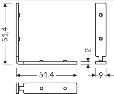 Dimensions — Connector Q9 (1) -90°
