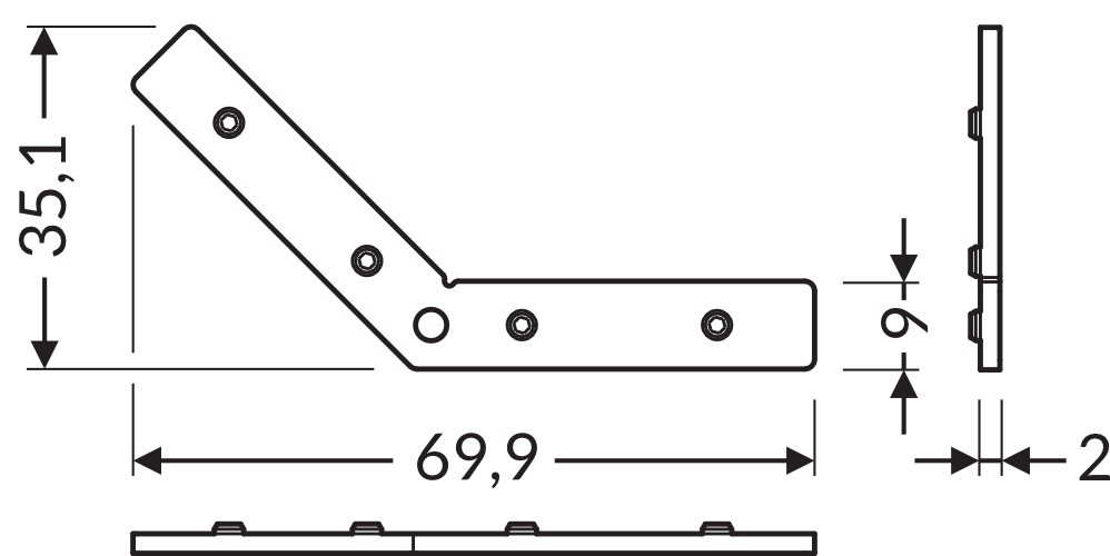 Dimensions — Connector Q9 (3) -135°